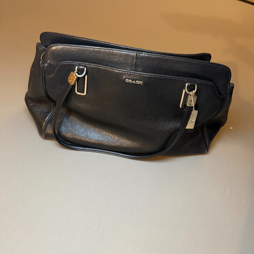 Black Coach Leather Shoulder Bag